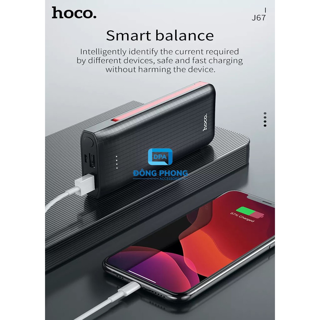 Pin Dự Phòng Hoco J67 10000mAh Chính Hãng Tích Hợp Cáp Sạc Đa Năng | WebRaoVat - webraovat.net.vn