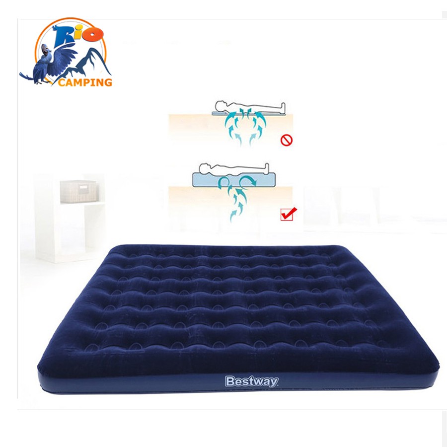 Nệm hơi đệm hơi Bestway đệm hơi dã ngoại 203cm*152cm*22cm tặng 1 bơm điện tiện dụng