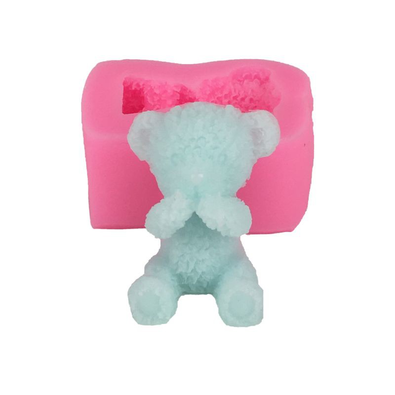 Khuôn rau câu silicon gấu 3 không