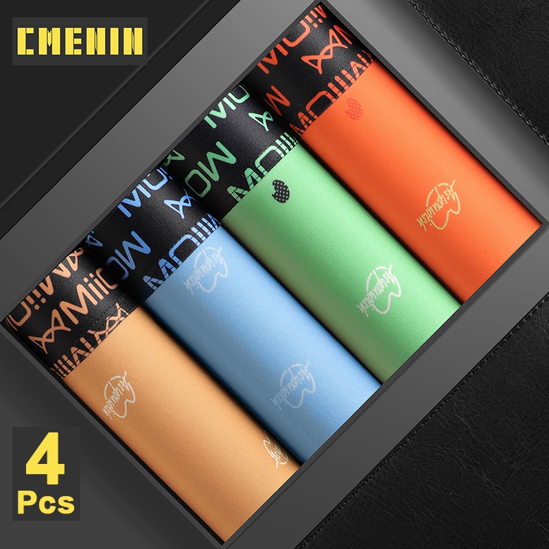 Set 4 Quần Lót Boxer Thoáng Khí In Họa Tiết Thời Trang Cho Nam M1060