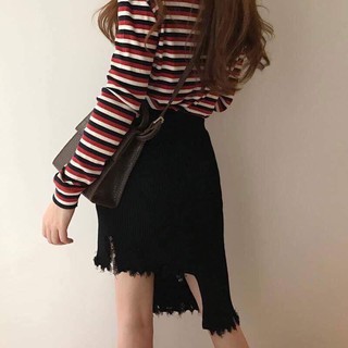 CHÂN VÁY LEN VẠT LỆCH