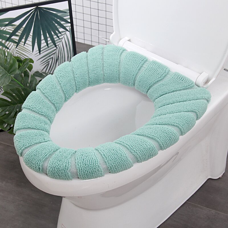 Tấm Lót Bồn Cầu Nỉ Bông, Miếng Lót Toilet giữ ấm mùa đông mềm mịn, dễ dàng giặt lại