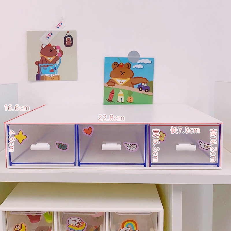 Kệ Để Bàn Trong Suốt 1 2 3 Ngăn Kéo Đa Năng Có Thể Xếp Lên Nhau Thành Tủ Mini