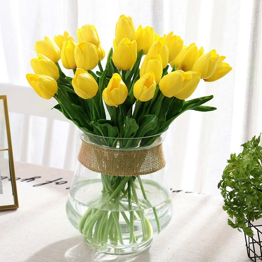 Set 5 Cành Hoa Tulip Giả Trang Trí Nội Thất Nhiều Màu Tùy Chọn