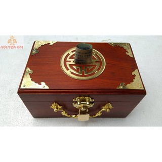Hộp đựng tiền tiết kiệm chữ thọ có khóa thân trơn