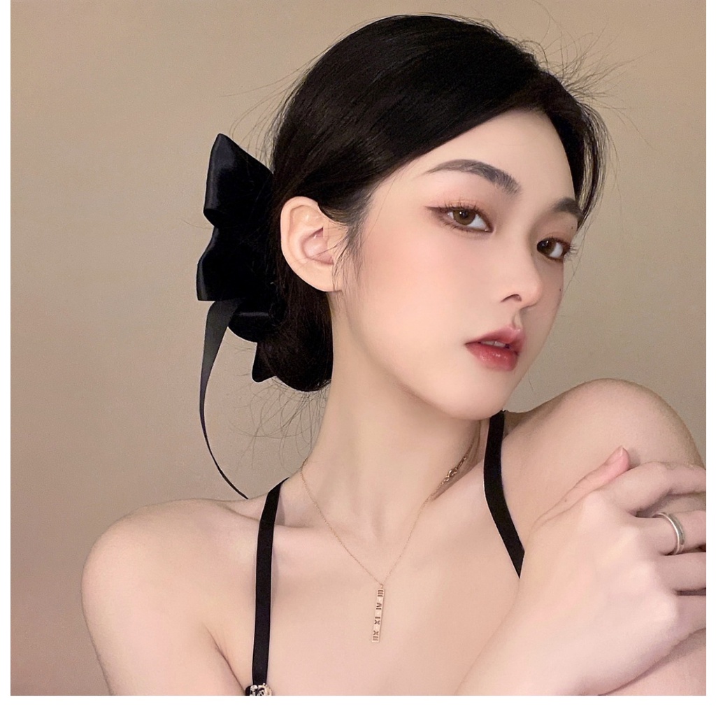 Kẹp Tóc Nơ Đen Siêu To Tiểu Thư | Cài Đầu Yong by Yong