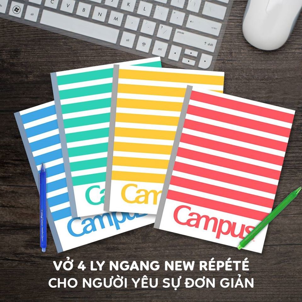 Lốc 10 Cuốn tập học sinh 4 ly ngang A5 96 trang New Repete Campus ( NB-ANRE96 )