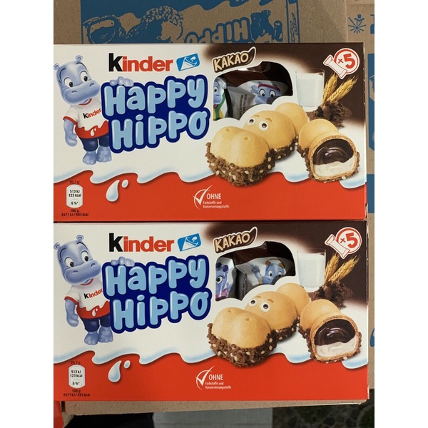 Bánh socola hà mã Kinder Happy Hippo hộp 5 cái