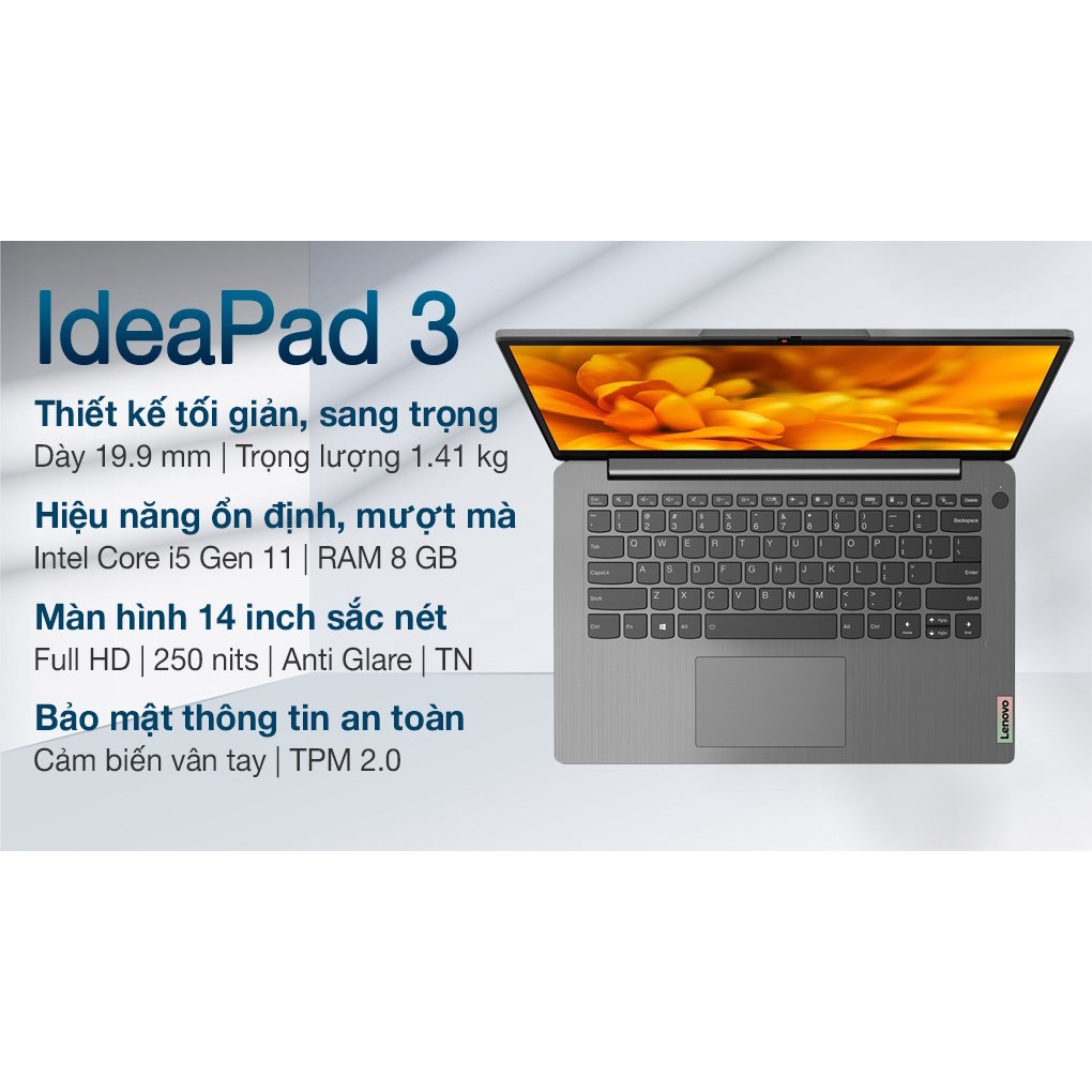 Laptop Lenovo IdeaPad 3 14ITL6 i5 1135G7/8GB/512GB/14"F/Win11//Xám