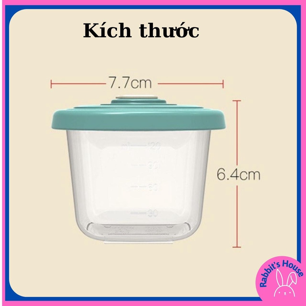 Set 4 hộp trữ đông, hộp trữ đồ ăn dặm cho bé 120ml Misuta