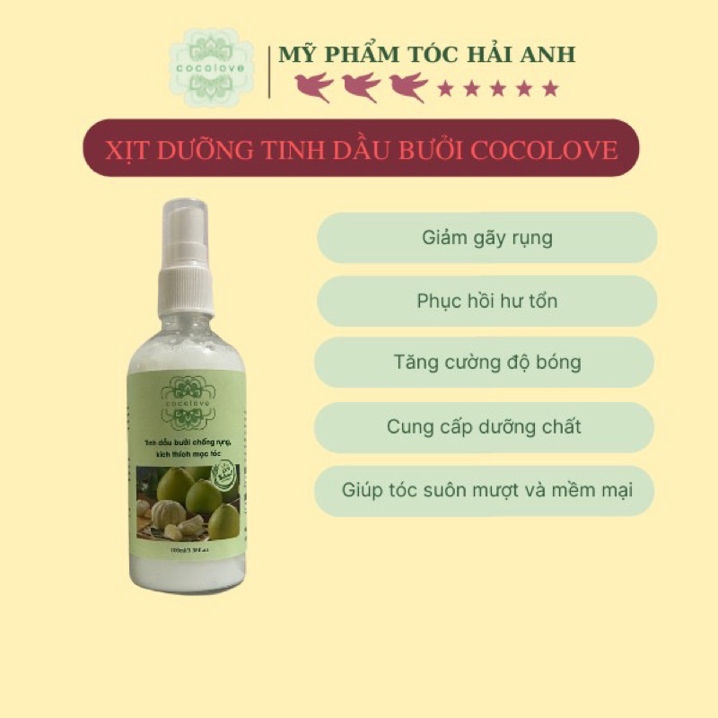 Xịt Dưỡng Tóc Tinh Dầu Bưởi COCOLOVE Kích Thích Mọc Tóc