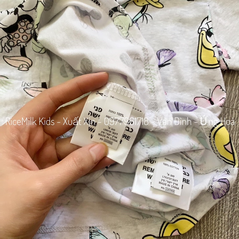 bộ cotton hè cho bé trai bé gái hoạ tiết xuất dư xịn