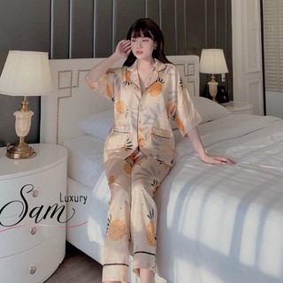 Đồ bộ nữ - Bộ mặc nhà Pijama lụa cao cấp Sam Luxury