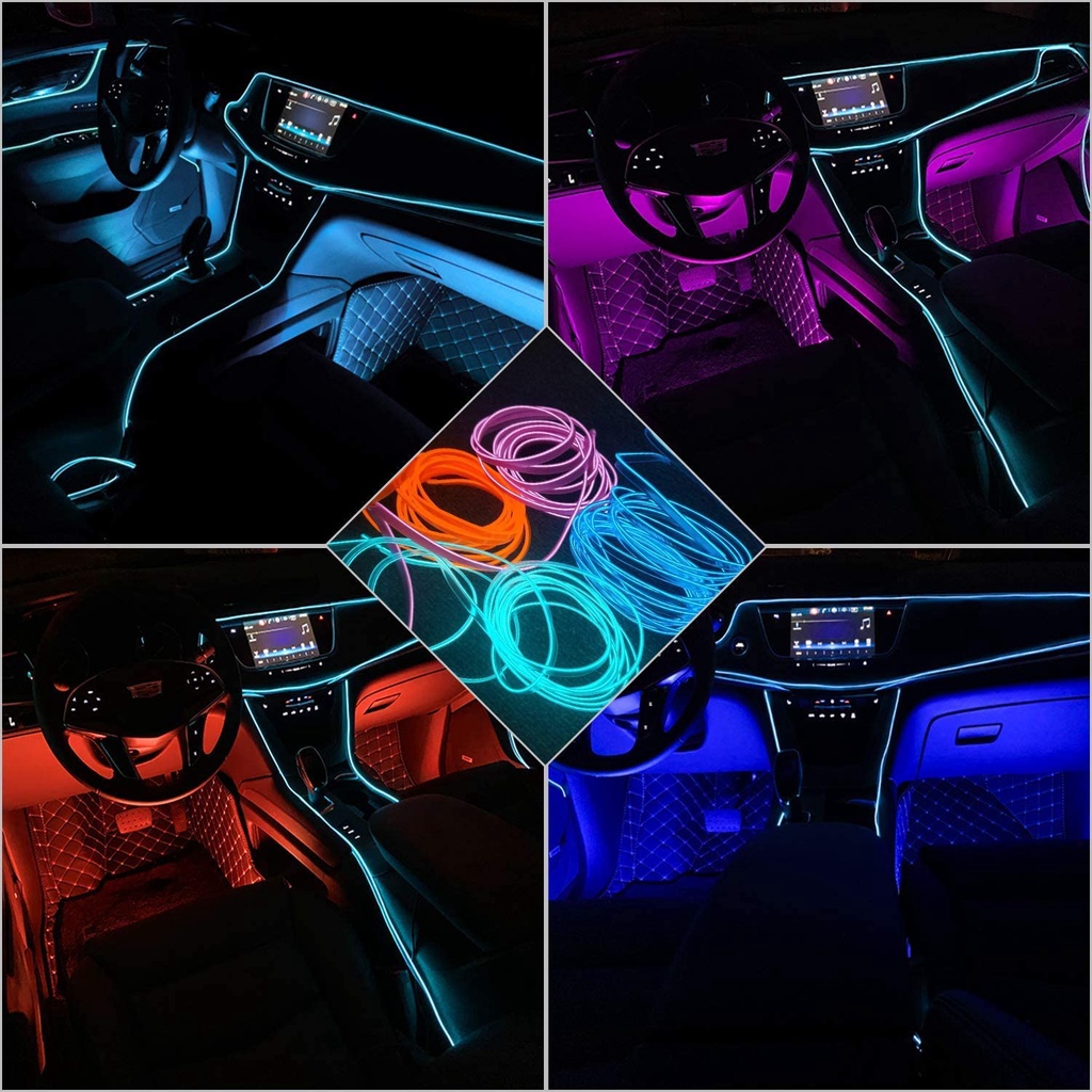 Line EL Line Đèn LED trang trí với đèn neon có thể kết nối lại USB có thể được cắt dây điện phát quang sáng trang trí xe hơi và quần áo trang trí Halloween Trang trí tự động làm