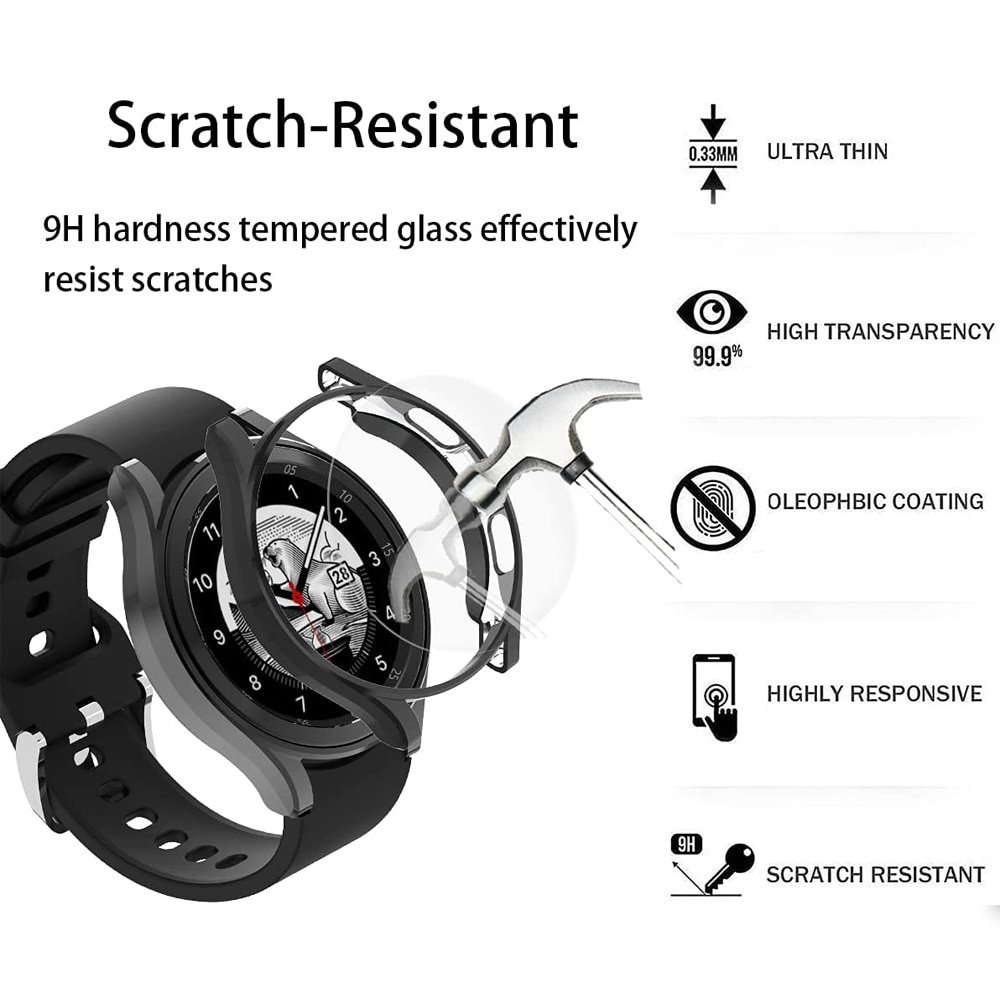 Case + Tempered Glass for Samsung Galaxy Watch 4 40mm 44mm High Quality Full Screen Cover Hard Case Bumper for Galaxy Wa
