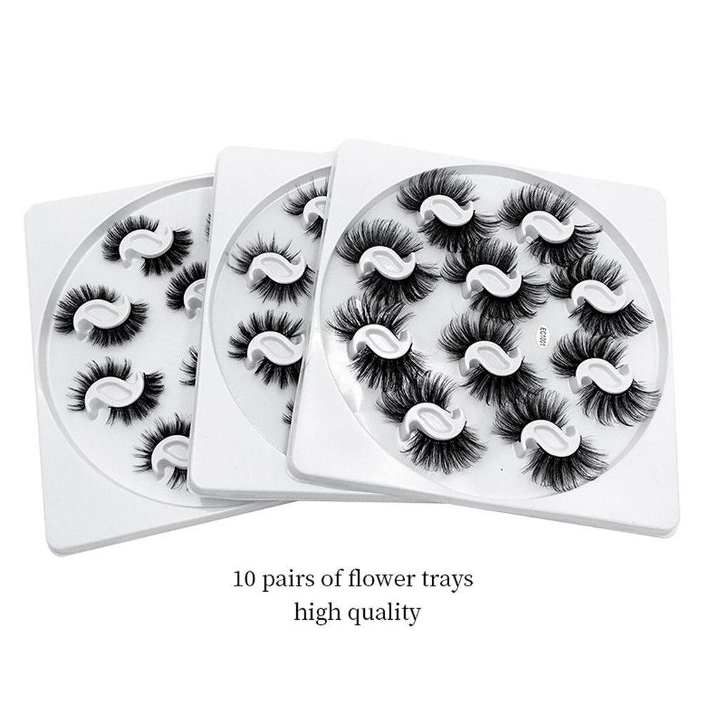 Set 10 Cặp Lông Mi Giả 8D Nhiều Lớp Phủ Lông Chồn Nhân Tạo Phong Cách Nga