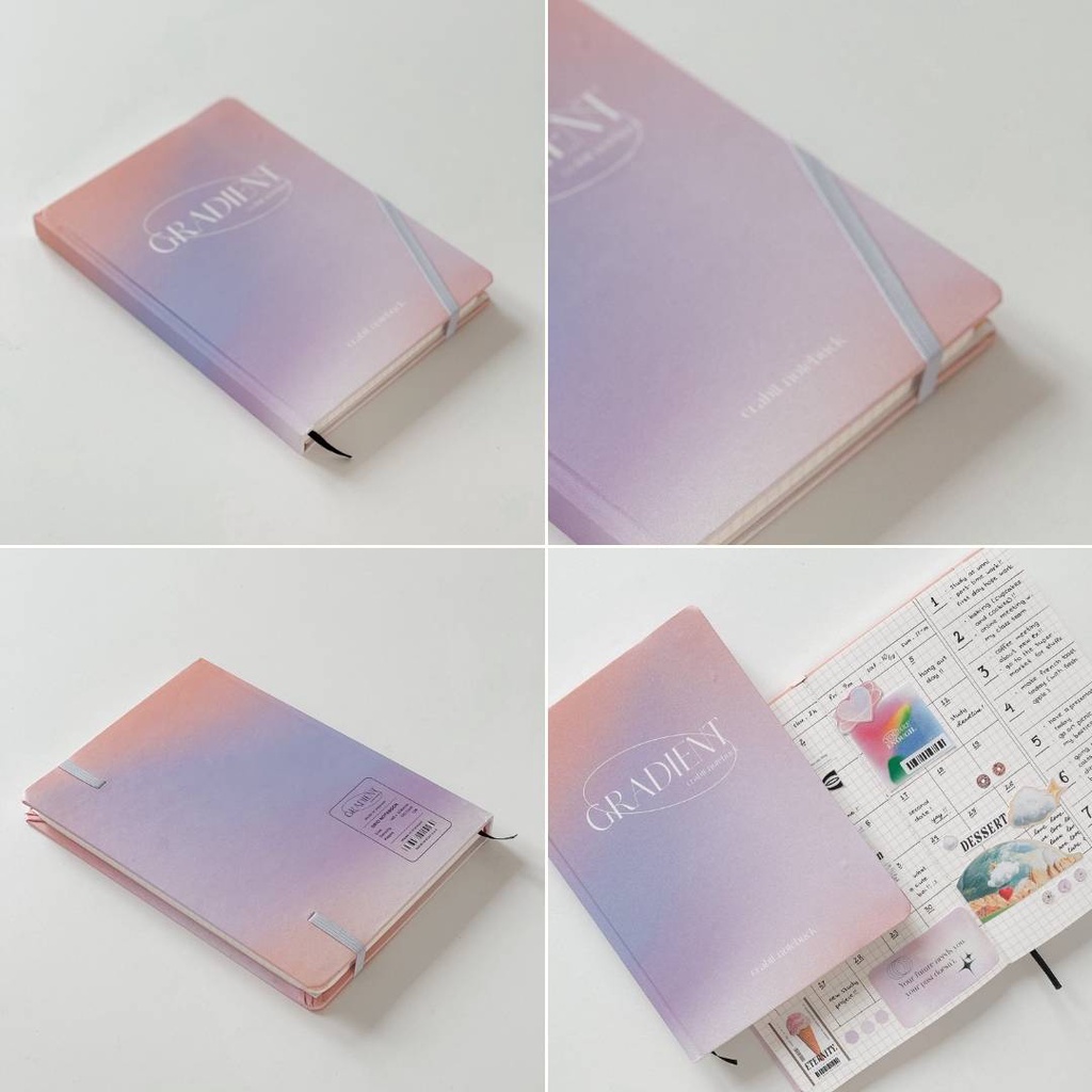 Sổ Tay Ghi Chép Grid Crabit 130gsm Làm Bullet Journal - Gradient Hồng