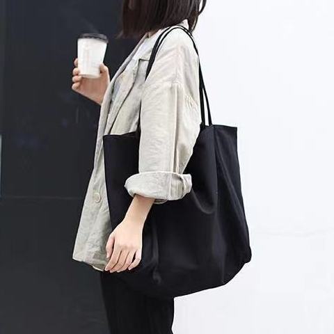 Túi Xách Canvas Cỡ Lớn Thiết Kế Đơn Giản Thời Trang Hàn Quốc