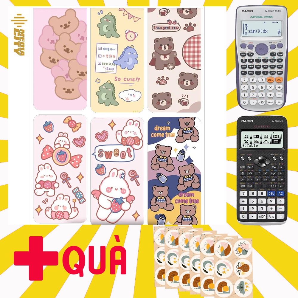 Miếng decal dán máy tính cầm tay casio/vinacal có in hình theo yêu cầu