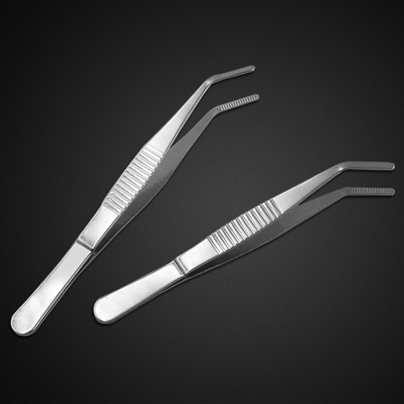 [Hàng mới về] Nhíp đầu cong bằng thép không gỉ spmh 12.5 / 14 / 16 / 18 cm đa năng