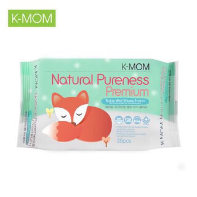 Khăn ướt vân nổi cao cấp K-Mom gói 20 chiếc