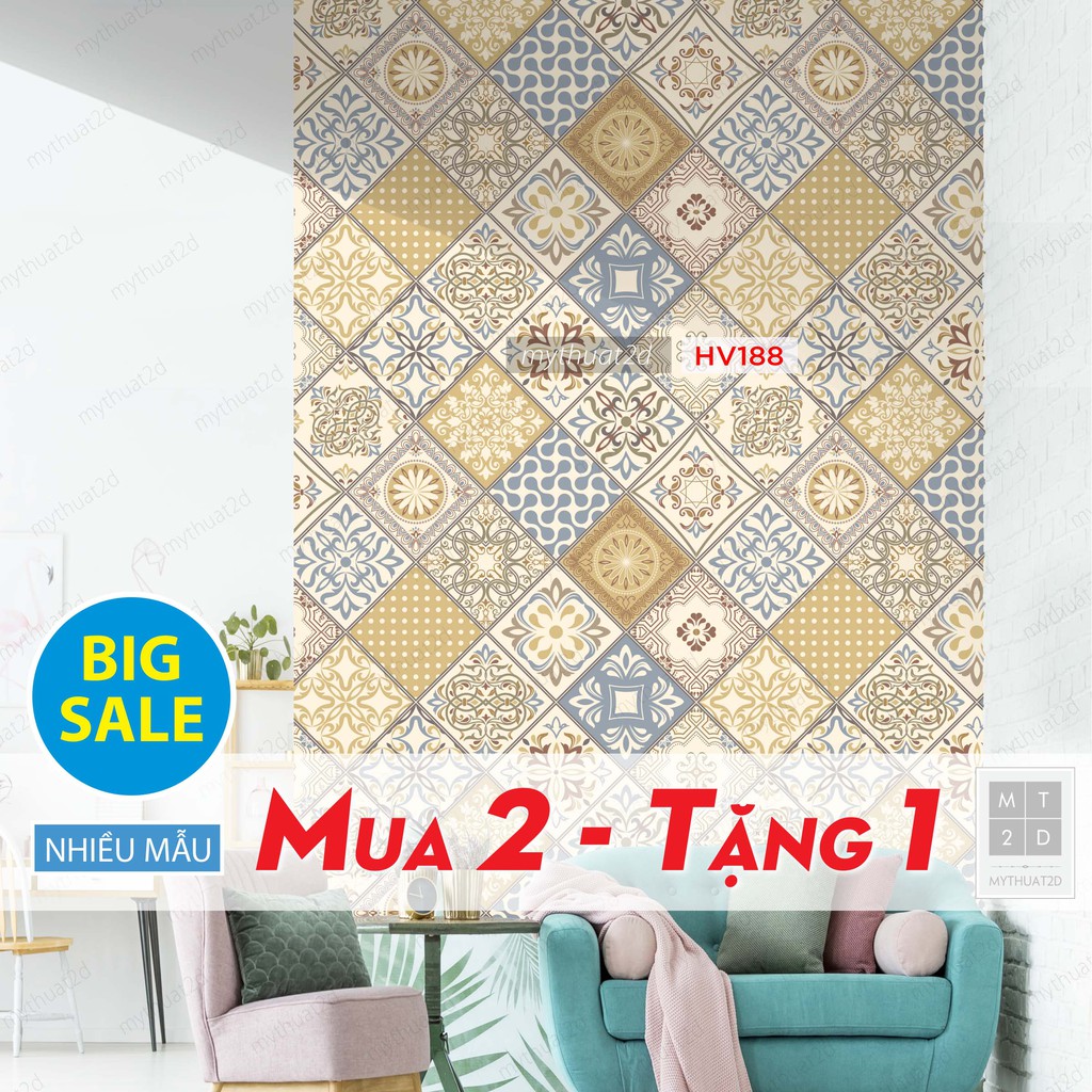 Cuộn 120 cm decal gạch bông dán bếp dán tường màu Mix COLOR_Mua 2 Tặng 1_M2T18820