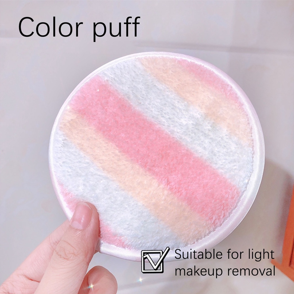 1 Miếng Bông Tẩy Trang Hình Tròn Bằng Vải Sợi Tái Sử Dụng Được