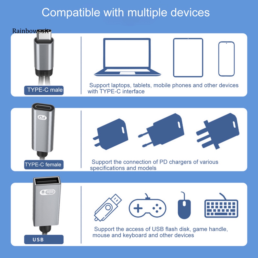 Cáp Chuyển Đổi USB 2.0 OTG Type-C Có Miếng Vá An Toàn Cho Laptop