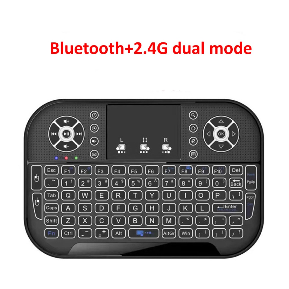 A8 Bàn Phím Bluetooth Mini 2.4G Hai Chế Độ 7 Màu Đèn Nền Cầm Tay Ván Trượt Ngón Tay Backlit Chuột Điều Khiển Từ Xa Dành Cho Windows Android tivi