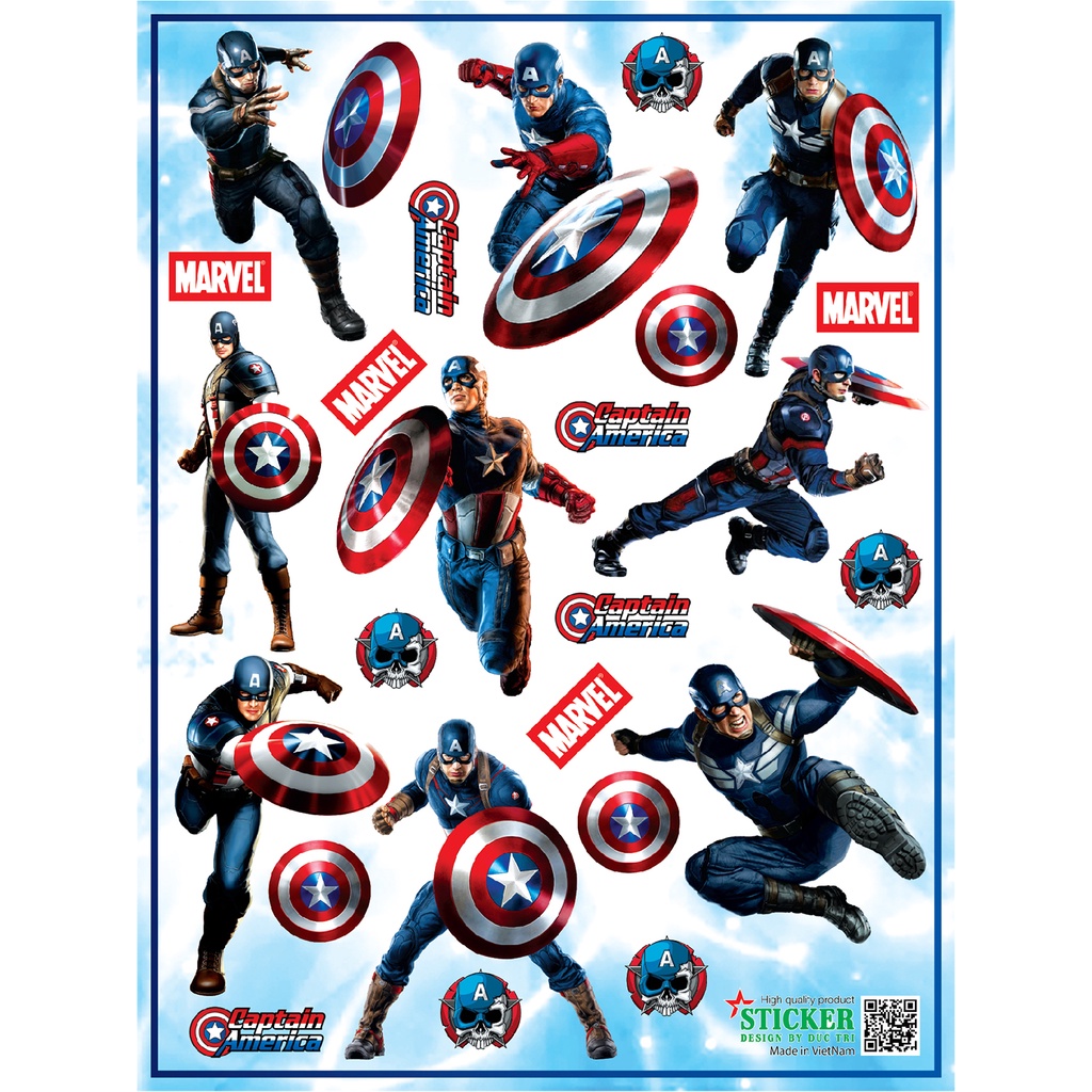 Bộ Sticker CAPTAIN, Miếng dán được cắt sẳn có màng bảo vệ chống nước chống trầy.