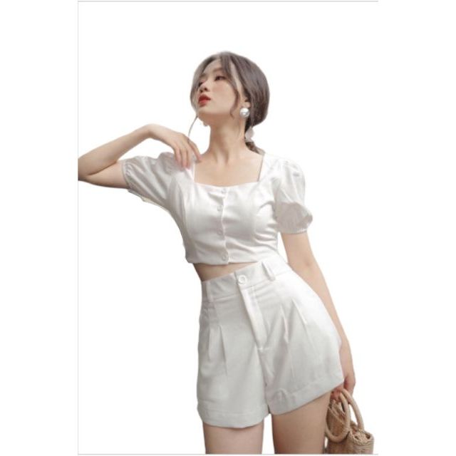 ZERASY - Sét quần sort + áo croptop dễ thương