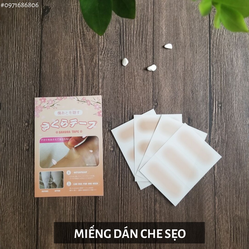 Miếng dán che sẹo mini nhật bản 2.6x7cm che khuyết điểm che sẹo lồi sẹo lõm sẹo thâm, chống nước 3-5 ngày