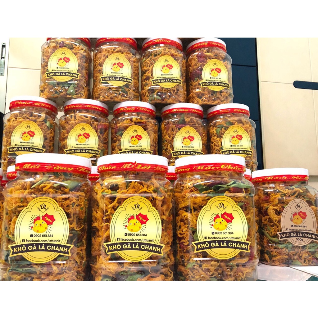 Khô Gà Lá Chanh Loại 1 [Cam kết không bột] Hộp 500g  |  1kg | Út Food [Miền Tây] | BigBuy360 - bigbuy360.vn
