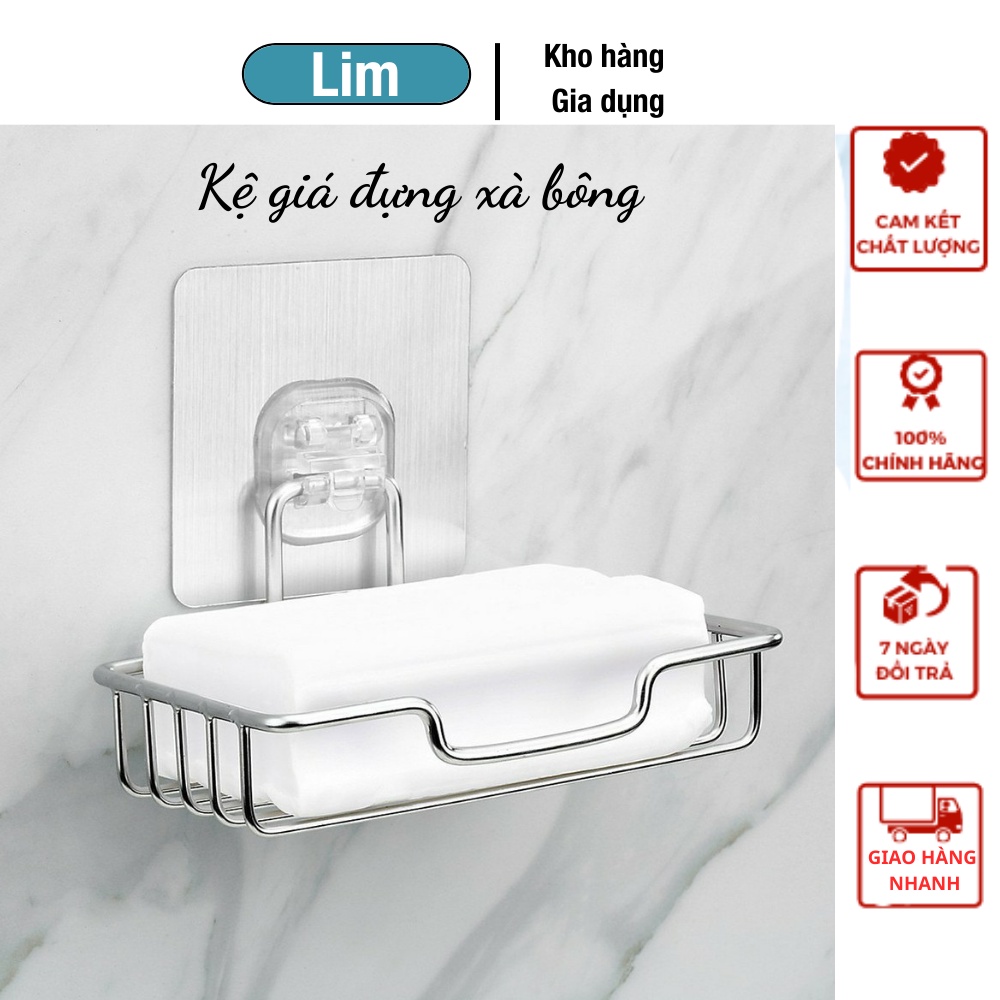 Giá/kệ xà bông để đồ trong phòng tắm dán tường bằng inox 304