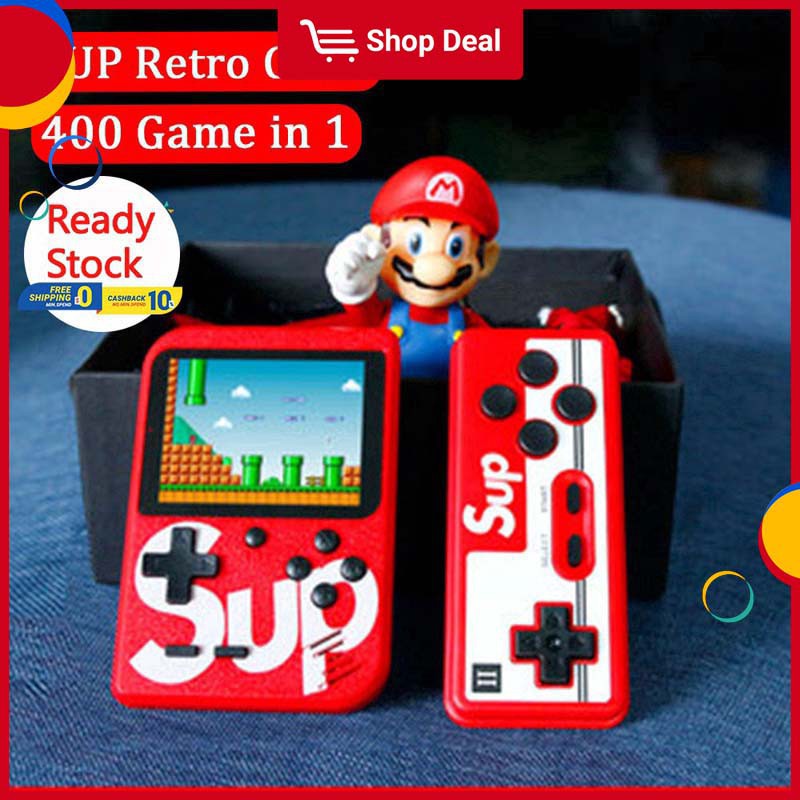 Máy chơi game cầm tay mini chứa 400 trò chơi trong 1 màn hình 3.0 inch kết nối AV TV có trò Mario Bomberman kiểu retro