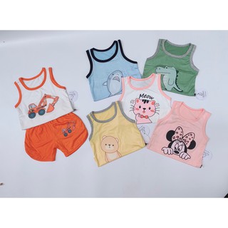 Bộ áo ba lỗ in hình thú kwoo chất thun lạnh mềm mát cho bé- mnbb-15