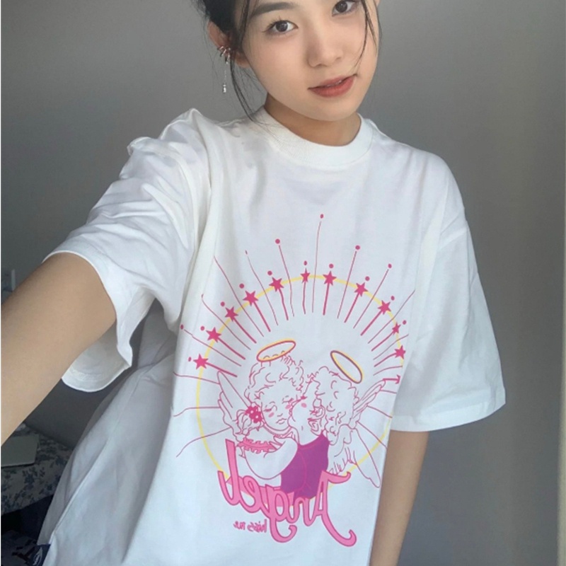 NRVP Áo Thun Cotton Tay Ngắn Cổ Tròn Màu Trơn Thời Trang Dành Cho Nữ