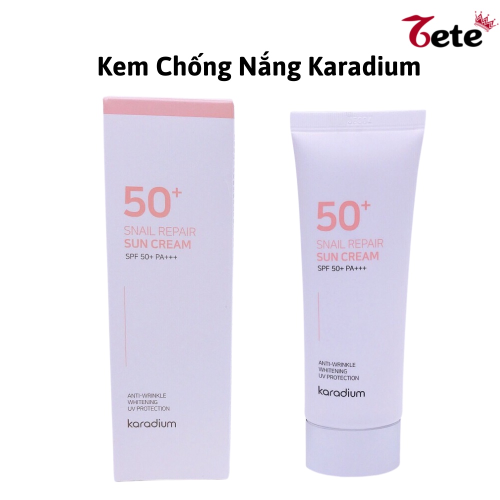 [Chính Hãng] Kem chống nắng nâng tone hàn quốc, Kem Chống Nắng Karadium  Snail Repair Sun Cream SPF 50+ PA+++ 70mL