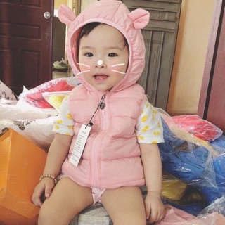Áo phao gile tai gấu