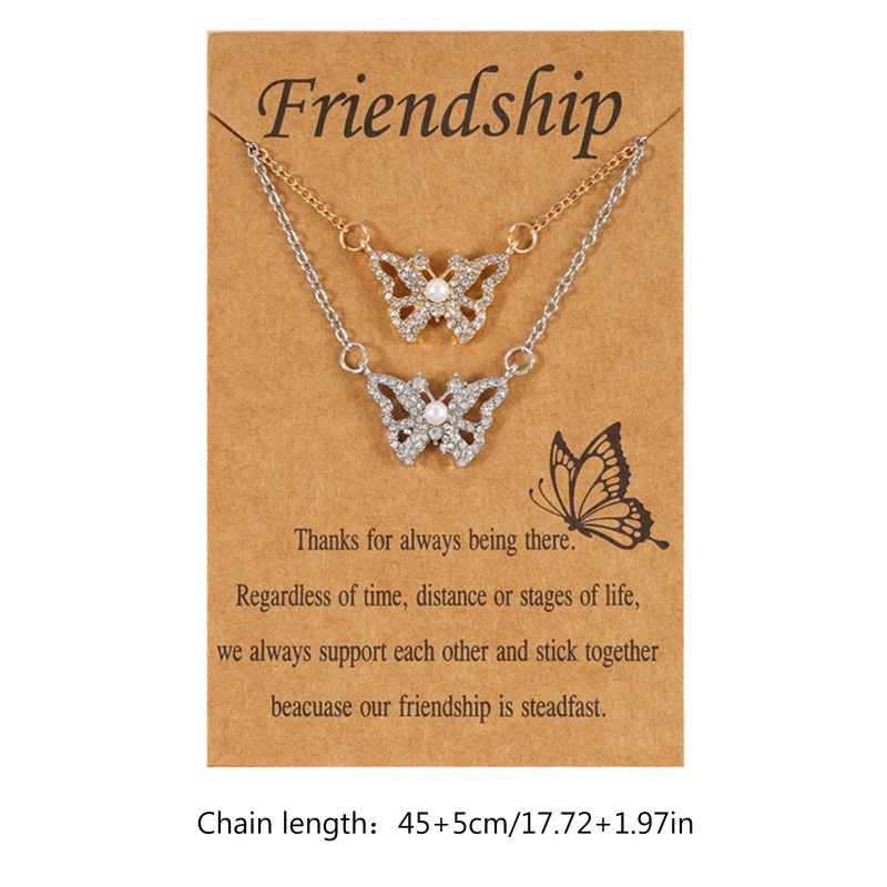 Flgo Set 2 Vòng cổ Hợp Kim Mặt Hình Bướm Sáng Tạo Phong Cách Âu Mỹ