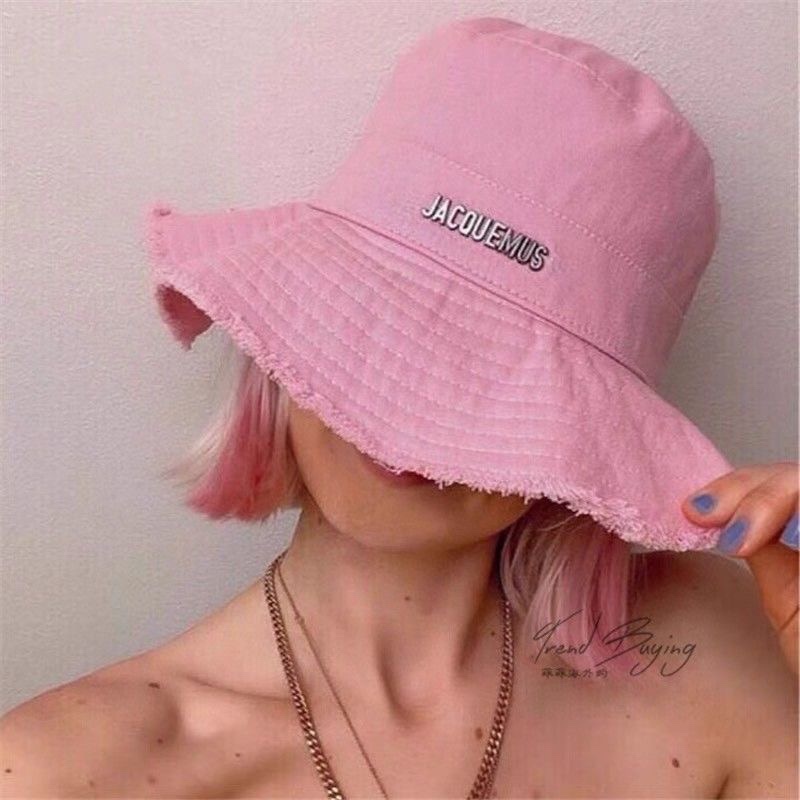 Mũ vành rộng, nón đi biển chống nắng có dây chất lượng cao in chữ JACQUEMUS