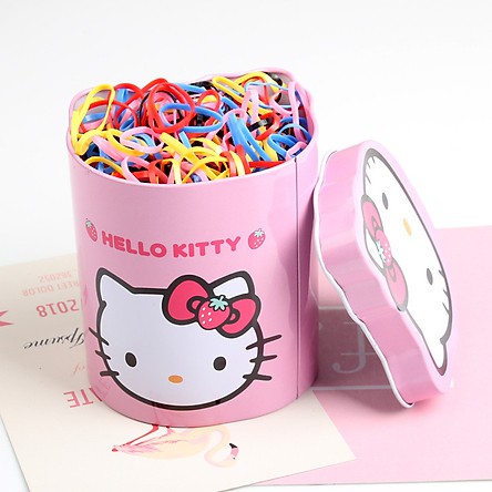 Hộp 2000 chiếc dây chun buộc tóc Hello Kitty dễ thương cho bé