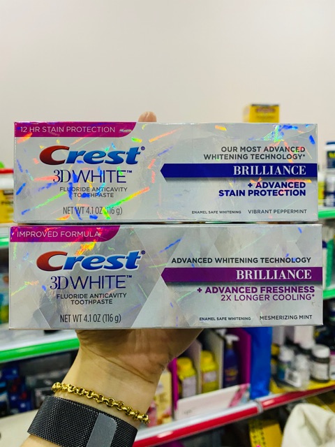 {Date 2023}-Kem đánh răng Crest 3D White Brilliance 116g của Mỹ