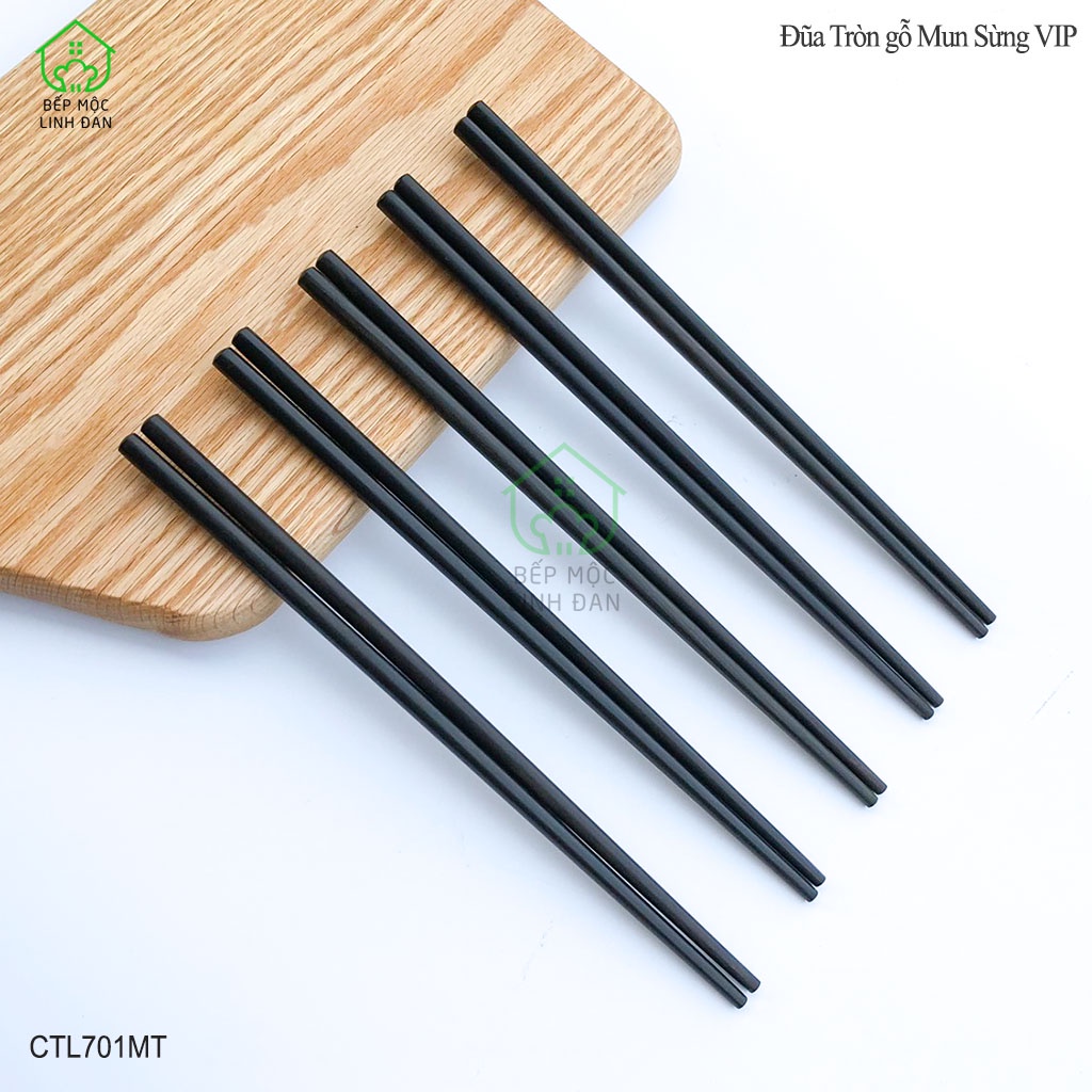 Đũa Gỗ Mun Sừng Tự Nhiên Cao Cấp HAHANCO  Đũa Tròn - Hàng VIP