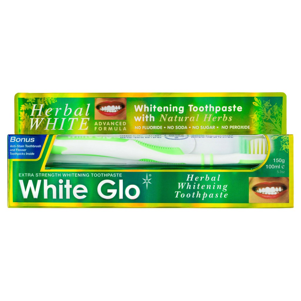 KEM ĐÁNH RĂNG WHITE GLO NATURAL HERBS 100ML CHÍNH HÃNG - 6474