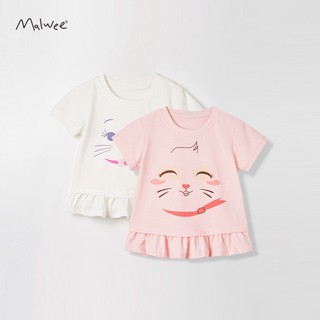 Áo bé gái Little Maven áo thun cotton mèo