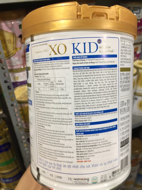 XO KID dành cho trẻ 2-15 tuổi 800g date 2023