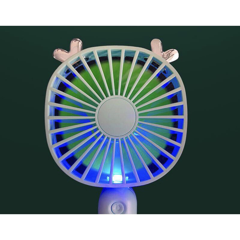 Quạt sạc mini tích hợp đèn LED V32 - Giao màu ngẫu nhiên