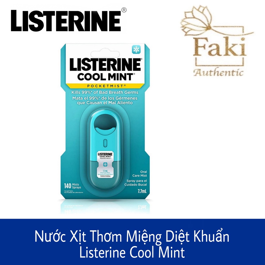 Xịt thơm miệng diệt khuẩn Listerin Cool Mint 1 ống xịt  ( Mỹ)