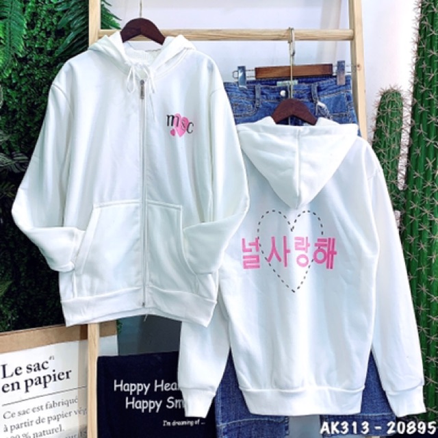 Áo Khoác Nỉ Nam Nữ "Tim Hàn" Dày Dặn Jackets Nỉ Áo Khoác Hoodie Nam TIM HỒNG - AK3313 | BigBuy360 - bigbuy360.vn